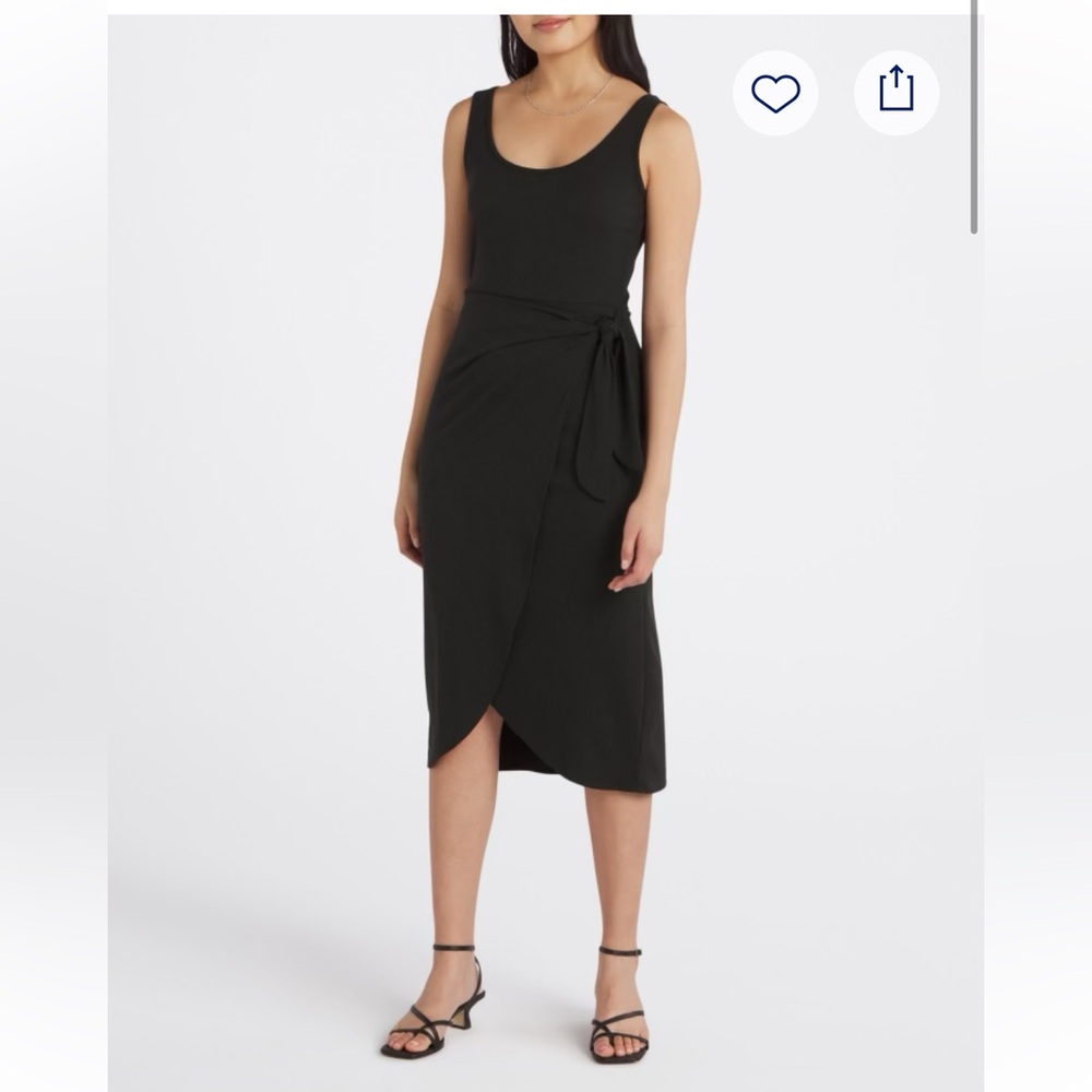 Nine Britton Amber Knit Midi Wrap Dress in Black